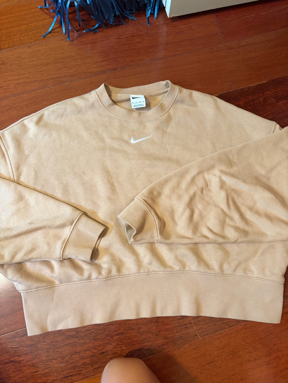 Nike tan cropped oversized fit